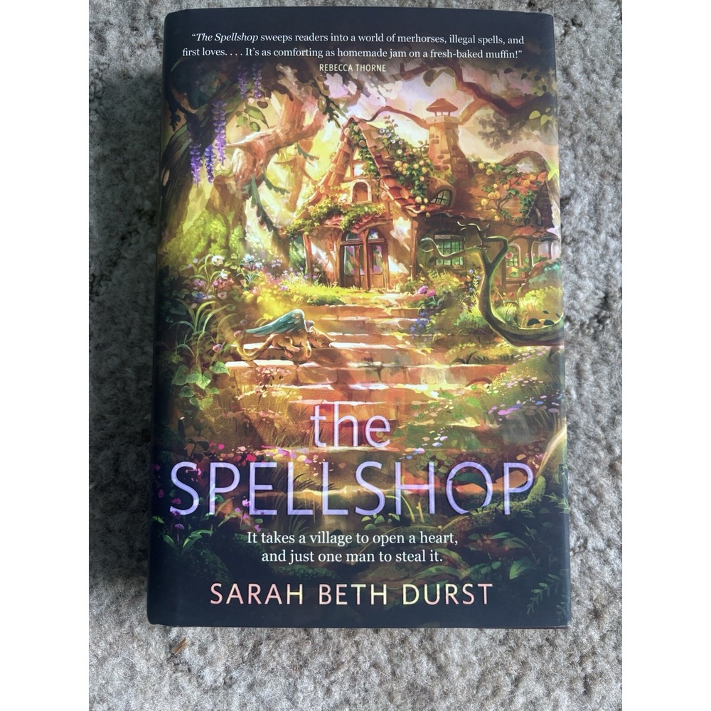 The Spellshop Sarah Beth Durst Hardcover Purple Sprayed Edges Cozy Fantasy
